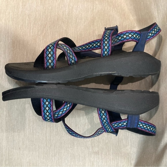 CHACO Sz 12 ZX1 Classic Burst Cloud Sole Comfort Toe Wrap Slip On Sandals - Picture 10 of 11